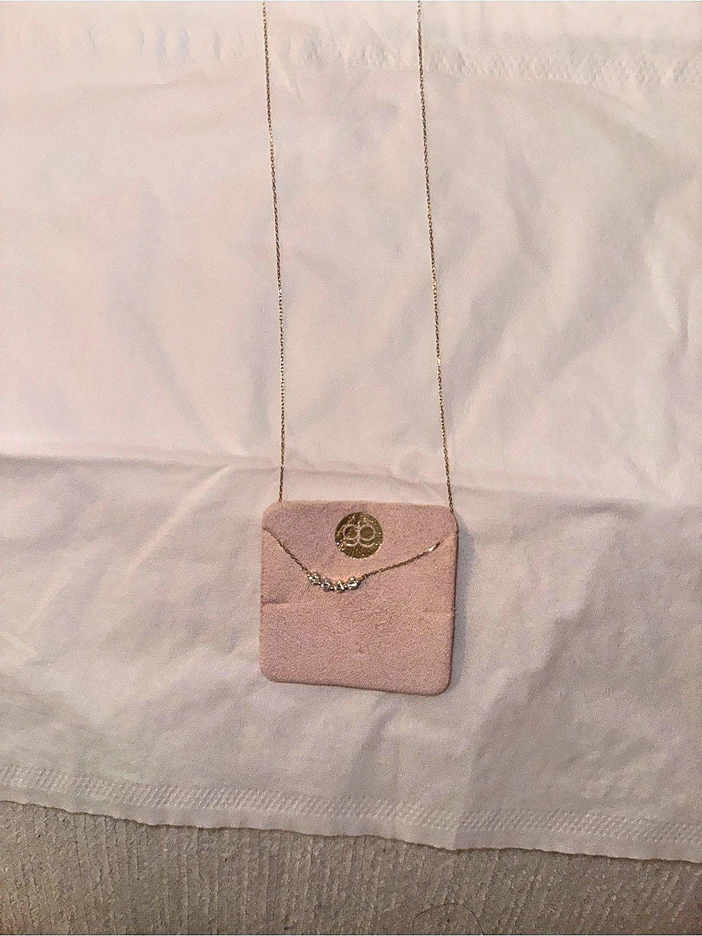 Gorjana 14K Lab Grown Diamond Halo Cluster Necklace Pink Gold Necklace Like New